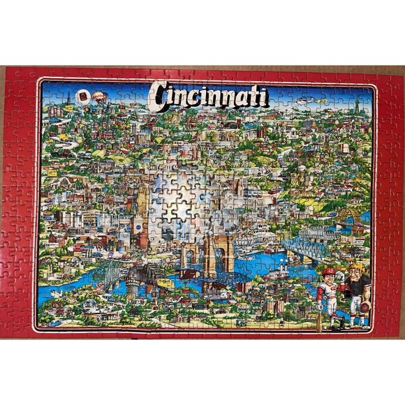 1984 Cincinnati Jigsaw Puzzle 504 Tripl-Thick Interlocking Pieces Made By Archer - Picture 1 of 7